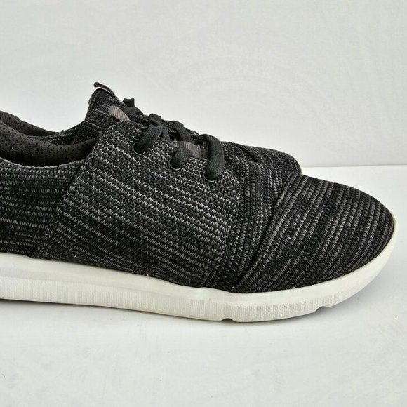 TOMS Women's Del Rey Sneakers Shoes Black/Gray Size 8.5 Lace Up - Picture 1 of 8